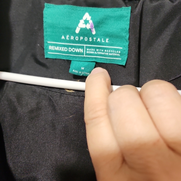 Aeropostale remix med woman or child puffer hood coat fur collar zip snap closur - Picture 5 of 13